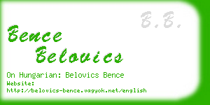 bence belovics business card